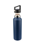 Gourde double paroi de 600 ml en acier inoxydable recyclé Mace Couleurs : blanc Matières : acier inoxydable recyclé goodies publ