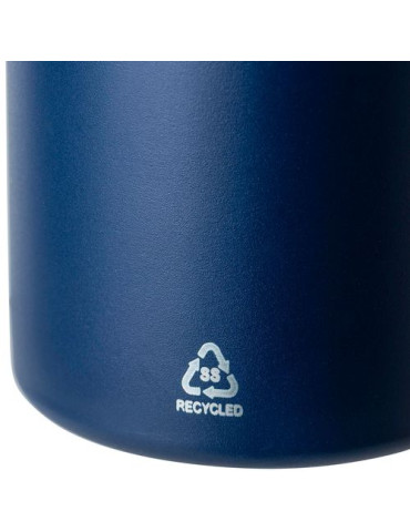 Gourde double paroi de 600 ml en acier inoxydable recyclé Mace Couleurs : blanc Matières : acier inoxydable recyclé impression h
