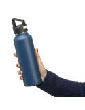 Gourde double paroi de 600 ml en acier inoxydable recyclé Mace Couleurs : blanc Matières : acier inoxydable recyclé personnalisa