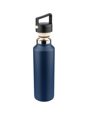 Gourde double paroi de 600 ml en acier inoxydable recyclé Mace Couleurs : bleu Matières : acier inoxydable recyclé personnalisat