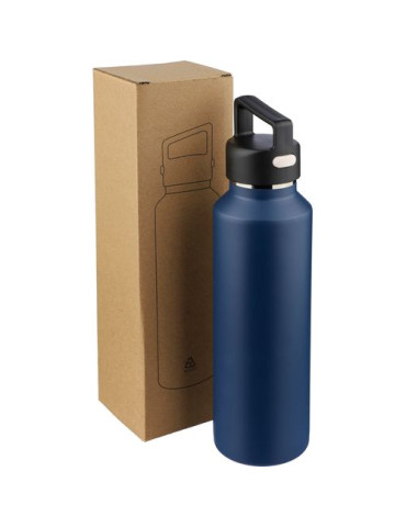 Gourde double paroi de 600 ml en acier inoxydable recyclé Mace Couleurs : bleu Matières : acier inoxydable recyclé personnalisab