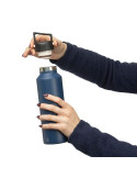 Gourde double paroi de 600 ml en acier inoxydable recyclé Mace Couleurs : bleu Matières : acier inoxydable recyclé impression ha