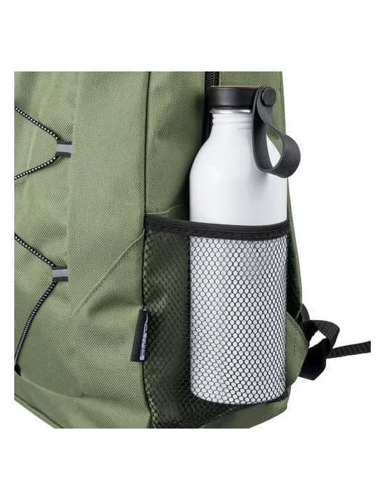 Sac à dos d'aventure en polyester rPET 600D Jari Matières : élasthanne Couleurs : noir personnalisation rapide en France