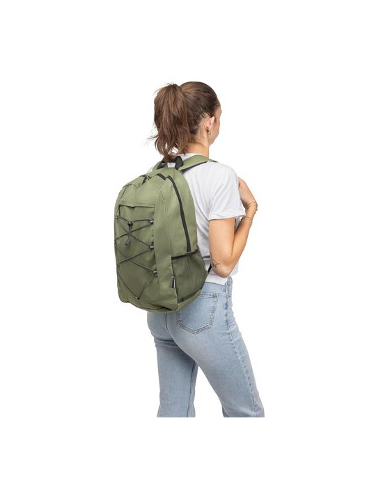 Sac à dos d'aventure en polyester rPET 600D Jari Matières : élasthanne Couleurs : noir cadeau entreprise pas cher