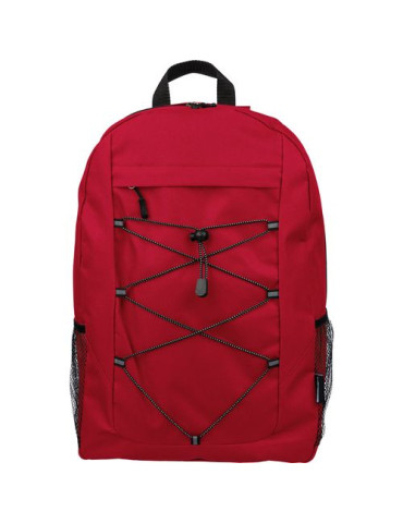 Sac à dos d'aventure en polyester rPET 600D Jari Matières : élasthanne Couleurs : rouge personnalisable avec votre logo