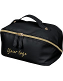 Trousse de toilette en PU recyclé Alon Matières : polyester Couleurs : noir marquage laser ultra précis