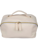Trousse de toilette en PU recyclé Alon Matières : polyester Couleurs : beige personnalisable avec votre logo