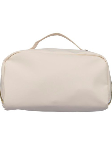 Trousse de toilette en PU recyclé Alon Matières : polyester Couleurs : beige personnalisation rapide en France