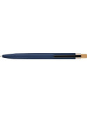 Stylo à bille poussoir laqué en aluminium recyclé Maren Matières : bambou Couleurs : noir objet promotionnel éco-responsable