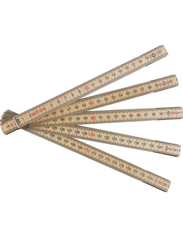 Mètre pliable en bois de bouleau Ezio Matières : bois Couleurs : brun impression haute définition