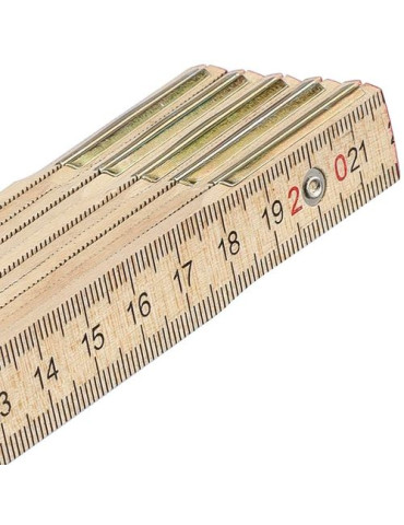 Mètre pliable en bois de bouleau Ezio Matières : bois Couleurs : brun marquage laser ultra précis