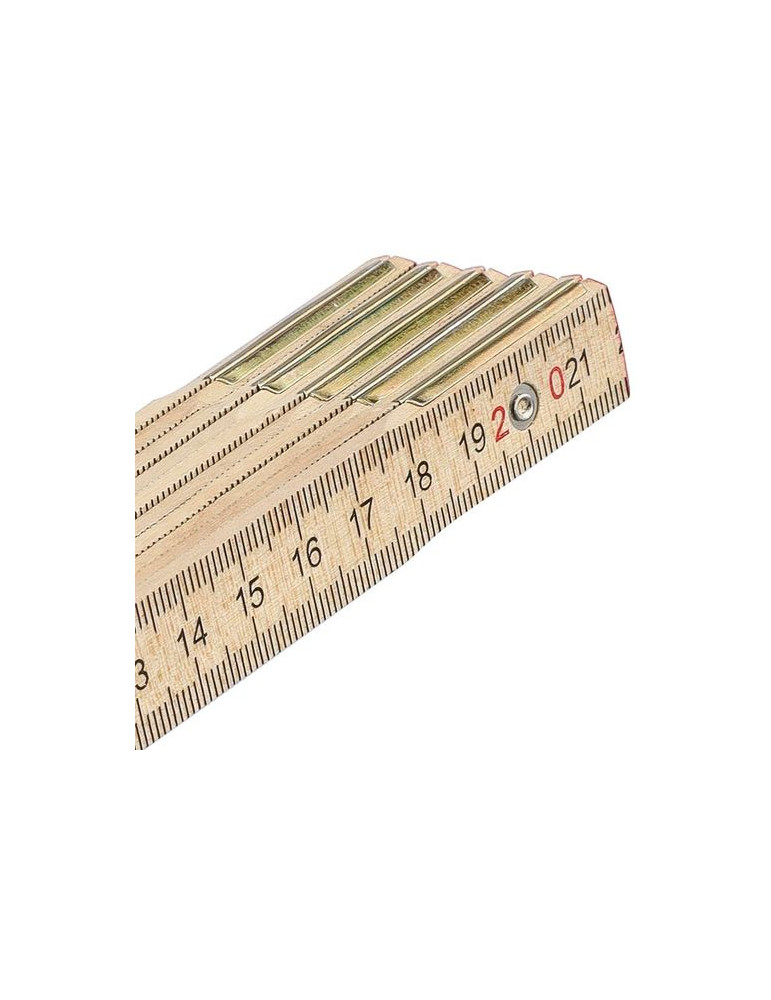 Mètre pliable en bois de bouleau Ezio Matières : bois Couleurs : brun marquage laser ultra précis