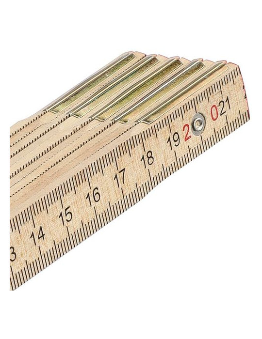 Mètre pliable en bois de bouleau Ezio Matières : bois Couleurs : brun marquage laser ultra précis