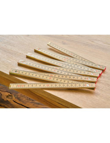 Mètre pliable en bois de bouleau Ezio Matières : bois Couleurs : brun personnalisation rapide en France