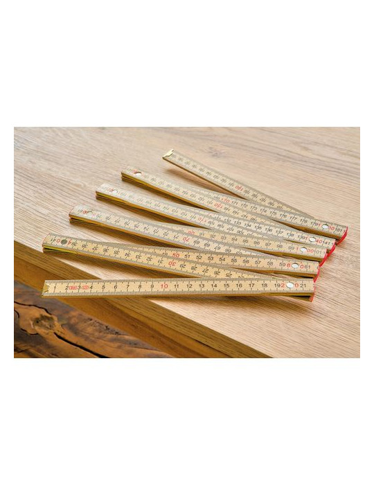 Mètre pliable en bois de bouleau Ezio Matières : bois Couleurs : brun personnalisation rapide en France