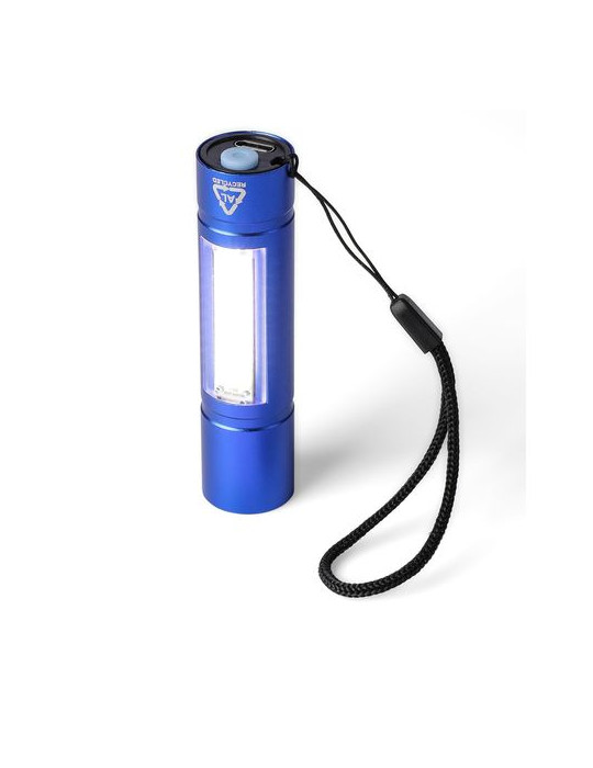 Lampe de poche COB en aluminium recyclé Sami Matières : polyester Couleurs : noir objet publicitaire robuste