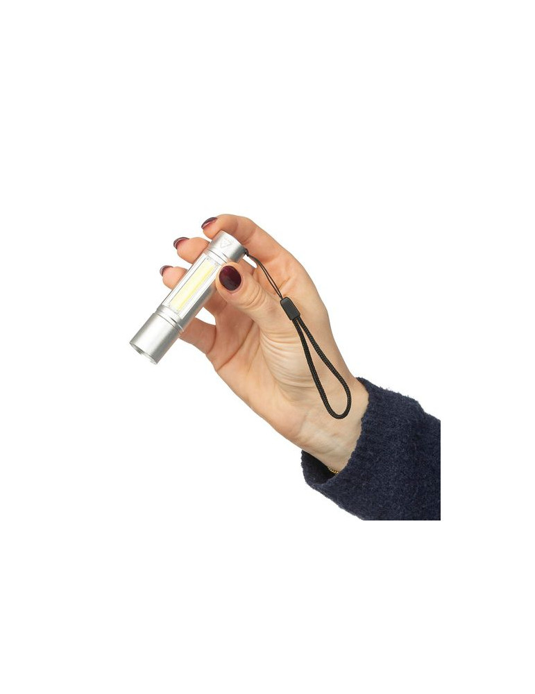 Lampe de poche COB en aluminium recyclé Sami Matières : polyester Couleurs : noir cadeau entreprise pas cher