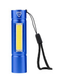 Lampe de poche COB en aluminium recyclé Sami Matières : polyester Couleurs : bleu cobalt personnalisable avec votre logo