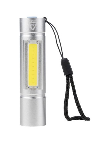 Lampe de poche COB en aluminium recyclé Sami Matières : polyester Couleurs : argenté cadeau entreprise pas cher