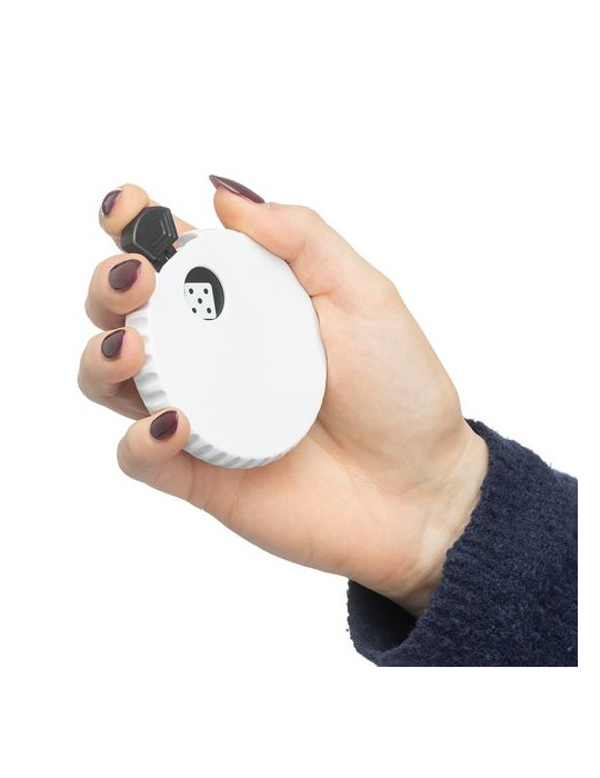 Dés mécaniques en ABS recyclé Cian Matières : ABS recyclé Couleurs : blanc objet promotionnel éco-responsable