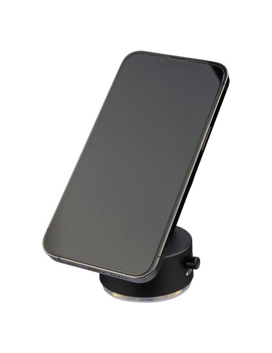 Support de téléphone magnétique MagSafe en ABS recyclé Nadia Matières : ABS recyclé Couleurs : noir marquage couleur éclatante