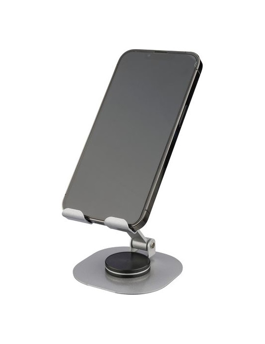 Support de téléphone en alliage d'aluminium Anieke Couleurs : argenté Matières : acier carbone personnalisable avec votre logo