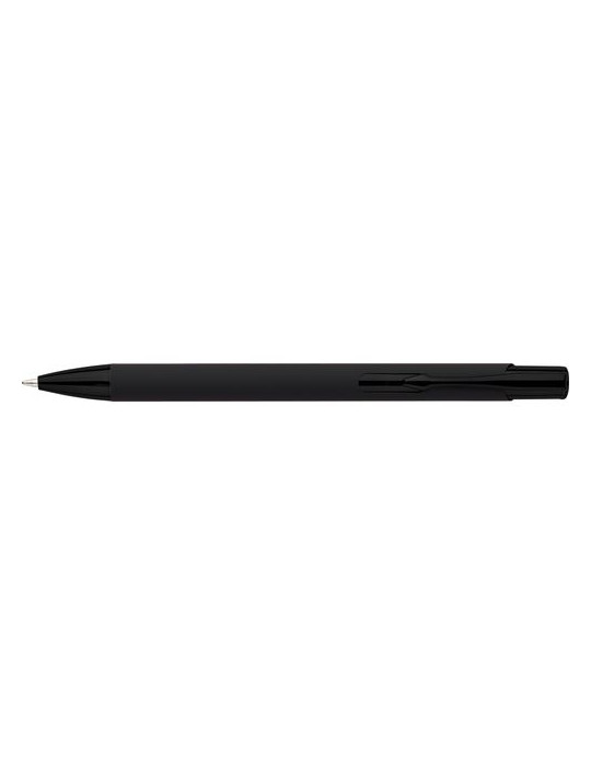 Stylo à bille toucher gomme en aluminium recyclé Anisa Matières : métal Couleurs : noir