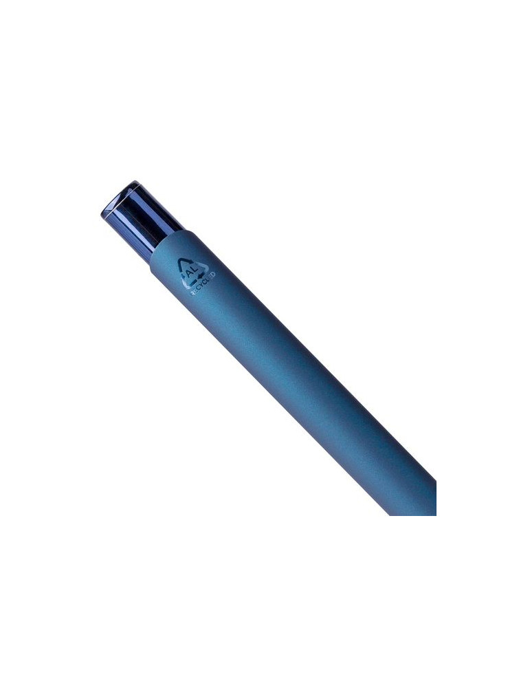 Stylo à bille toucher gomme en aluminium recyclé Anisa Matières : métal Couleurs : noir marquage couleur éclatante