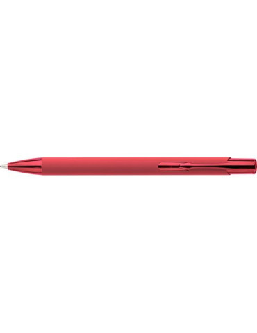 Stylo à bille toucher gomme en aluminium recyclé Anisa Matières : métal Couleurs : rouge impression haute définition