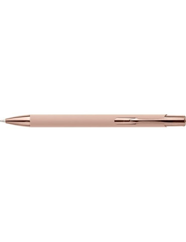Stylo à bille toucher gomme en aluminium recyclé Anisa Matières : métal Couleurs : or rose personnalisable avec votre logo