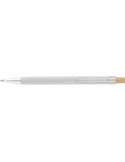 Stylo à bille en aluminium recyclé Kira Matières : bambou Couleurs : blanc personnalisable avec votre logo