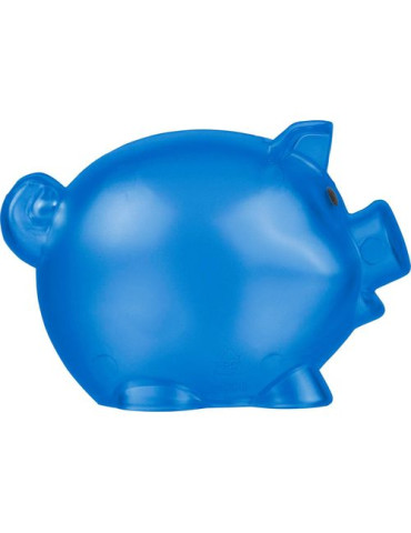 Tirelire en plastique PS recyclé Vivi Matières : plastique recyclé Couleurs : bleu cobalt personnalisation rapide en France