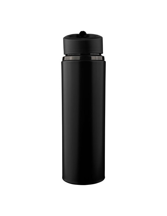 Gourde de 500 ml en acier inoxydable recyclé Zeno Matières : silicone Couleurs : noir objet promotionnel éco-responsable