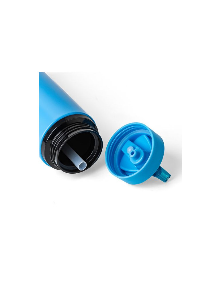 Gourde de 500 ml en acier inoxydable recyclé Zeno Matières : silicone Couleurs : noir cadeau affaires élégant