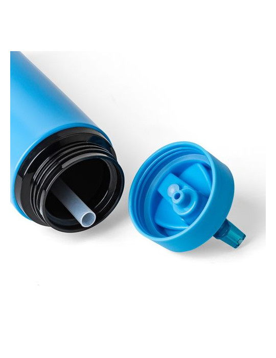 Gourde de 500 ml en acier inoxydable recyclé Zeno Matières : silicone Couleurs : noir cadeau affaires élégant