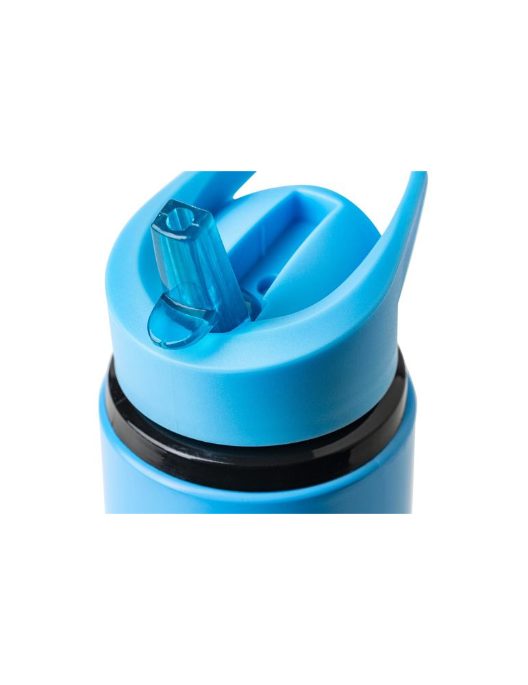 Gourde de 500 ml en acier inoxydable recyclé Zeno Matières : silicone Couleurs : noir marquage laser ultra précis