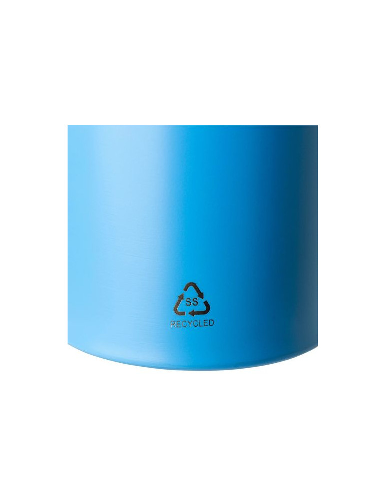 Gourde de 500 ml en acier inoxydable recyclé Zeno Matières : silicone Couleurs : noir cadeau client original