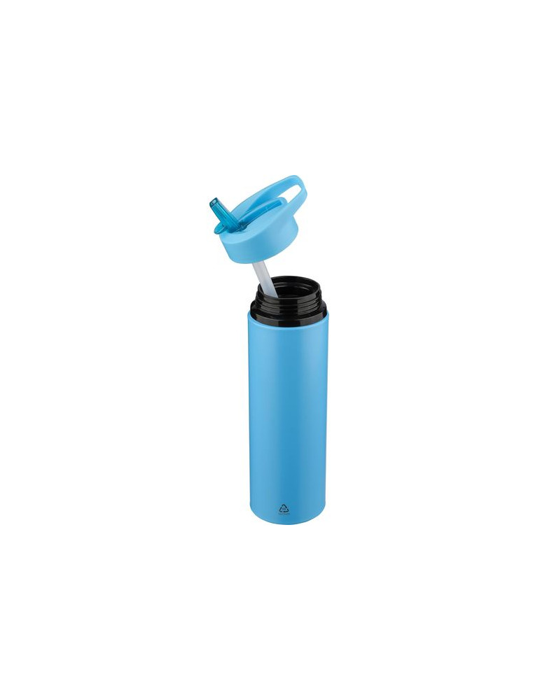 Gourde de 500 ml en acier inoxydable recyclé Zeno Matières : silicone Couleurs : noir objet promo petit budget