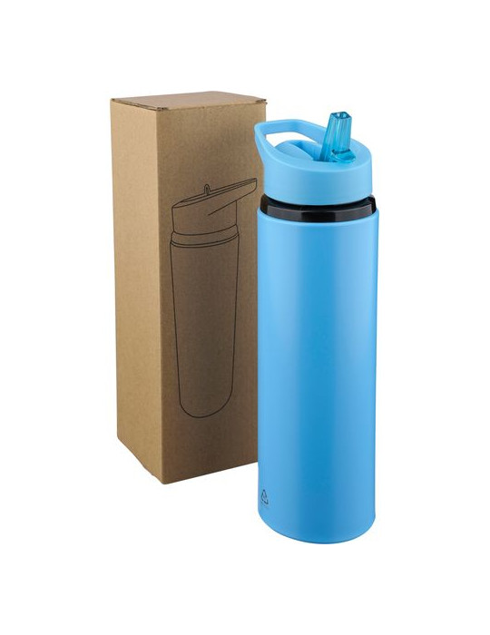 Gourde de 500 ml en acier inoxydable recyclé Zeno Matières : silicone Couleurs : noir cadeau client original