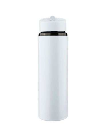 Gourde de 500 ml en acier inoxydable recyclé Zeno Matières : silicone Couleurs : blanc livraison express 24h 48h