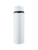 Gourde de 500 ml en acier inoxydable recyclé Zeno Matières : silicone Couleurs : blanc livraison express 24h 48h