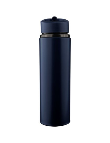 Gourde de 500 ml en acier inoxydable recyclé Zeno Matières : silicone Couleurs : bleu marquage laser ultra précis