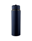 Gourde de 500 ml en acier inoxydable recyclé Zeno Matières : silicone Couleurs : bleu marquage laser ultra précis