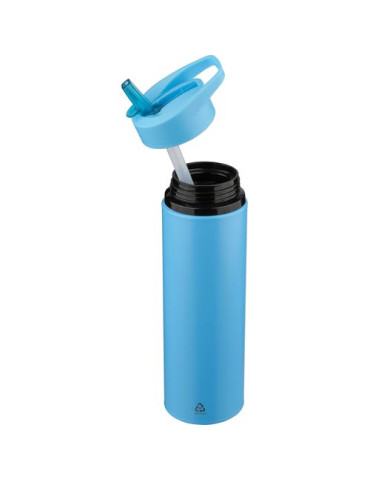 Gourde de 500 ml en acier inoxydable recyclé Zeno Matières : silicone Couleurs : jaune goodies personnalisé en stock