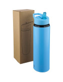 Gourde de 500 ml en acier inoxydable recyclé Zeno Matières : silicone Couleurs : jaune objet promo petit budget