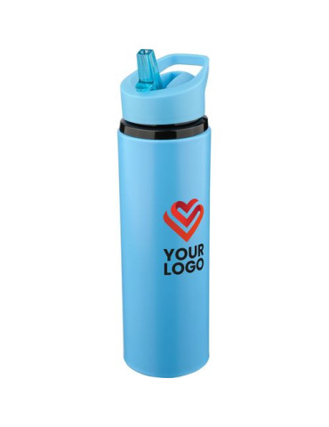 Gourde de 500 ml en acier inoxydable recyclé Zeno Matières : silicone Couleurs : orange personnalisation sur mesure