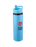 Gourde de 500 ml en acier inoxydable recyclé Zeno Matières : silicone Couleurs : rouge cadeau affaires élégant