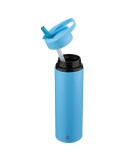 Gourde de 500 ml en acier inoxydable recyclé Zeno Matières : silicone Couleurs : rouge cadeau affaires élégant