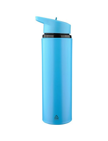 Gourde de 500 ml en acier inoxydable recyclé Zeno Matières : silicone Couleurs : bleu clair objet promotionnel éco-responsable