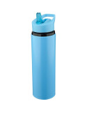 Gourde de 500 ml en acier inoxydable recyclé Zeno Matières : silicone Couleurs : vert clair objet publicitaire robuste
